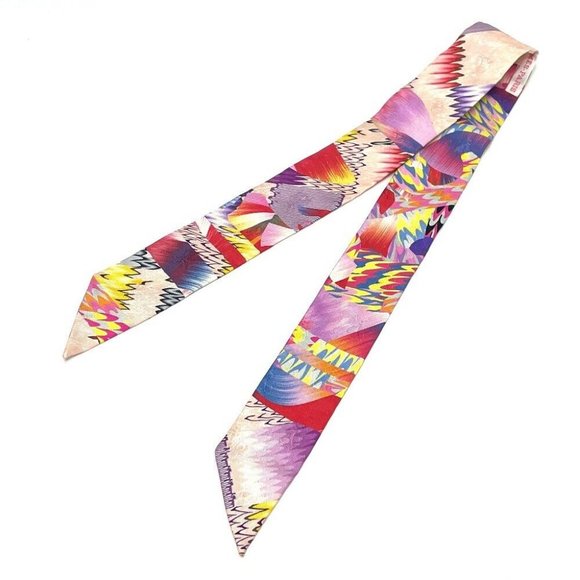 HERMES 2022 limited model Kyoto Marble Twilly bag accessories Scarf - Picture 1 of 12